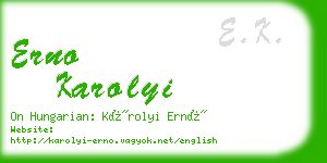 erno karolyi business card